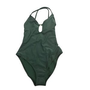 Aerie Women's‎ Green Ribbed One Piece Swimsuit Size S/P Cheeky Fit